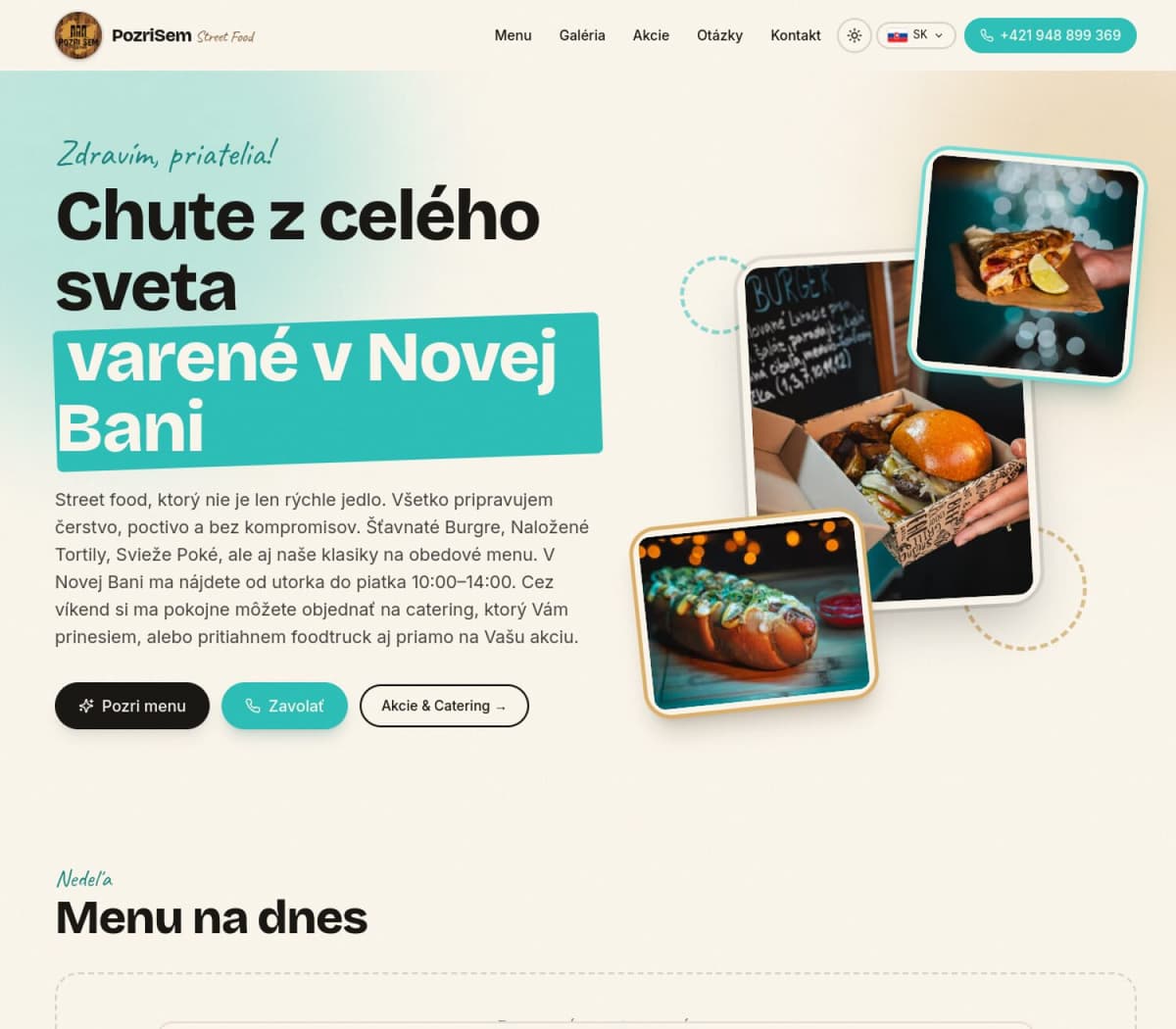 PozriSem Street Food desktop view